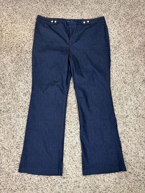 Chicos Pants Womens 3.5 US 18 Blue The Platinum‎ Trouser Dark Wash Stretch Jeans